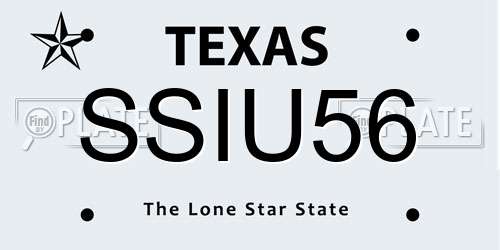 SSIU56 Texas License Plate