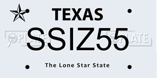 SSIZ55 Texas License Plate