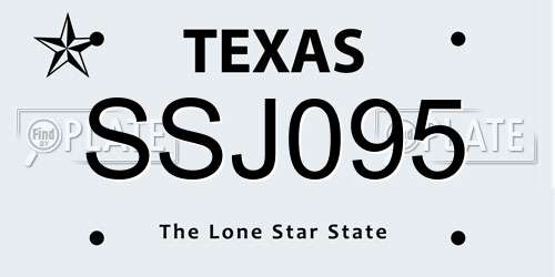SSJ095 Texas License Plate