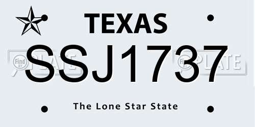 SSJ1737 Texas License Plate