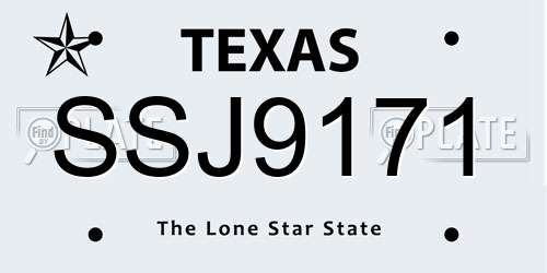 SSJ9171 Texas License Plate