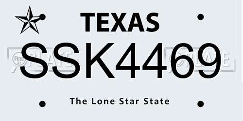 SSK4469 Texas License Plate