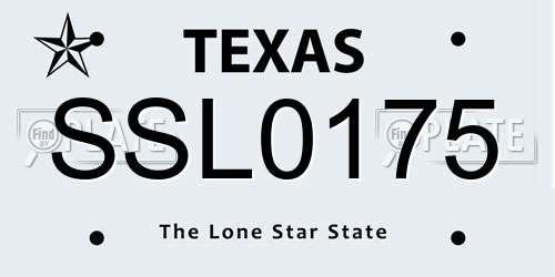 SSL0175 Texas License Plate