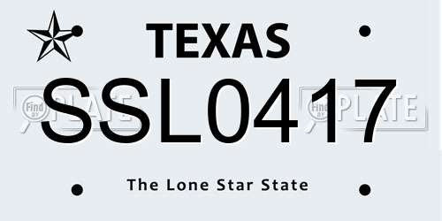 SSL0417 Texas License Plate