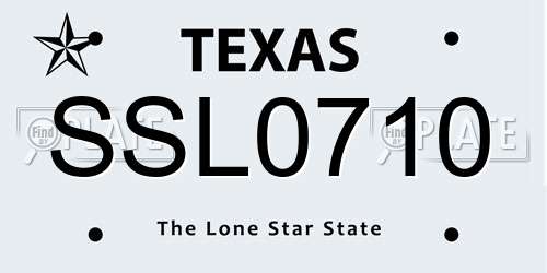 SSL0710 Texas License Plate