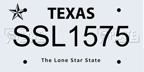 SSL1575 Texas License Plate