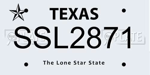 SSL2871 Texas License Plate
