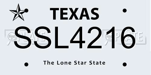 SSL4216 Texas License Plate