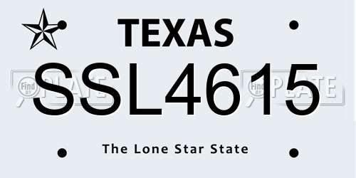 SSL4615 Texas License Plate