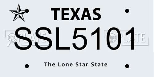SSL5101 Texas License Plate