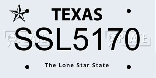 SSL5170 Texas License Plate