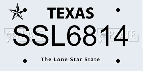 SSL6814 Texas License Plate