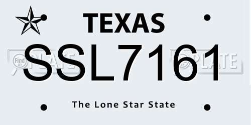 SSL7161 Texas License Plate