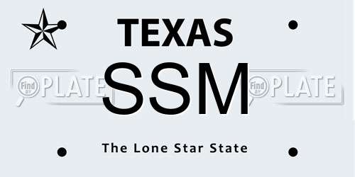SSM Texas License Plate