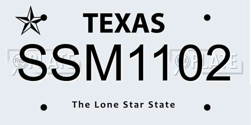 SSM1102 Texas License Plate