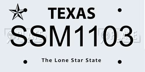 SSM1103 Texas License Plate