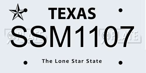 SSM1107 Texas License Plate