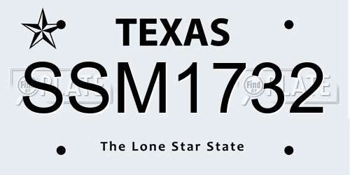 SSM1732 Texas License Plate