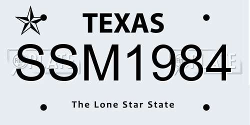 SSM1984 Texas License Plate