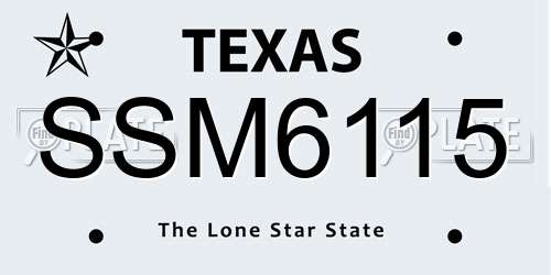 SSM6115 Texas License Plate