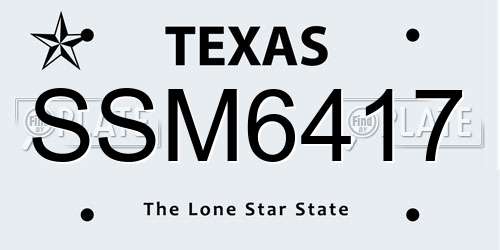 SSM6417 Texas License Plate