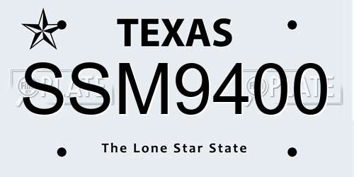 SSM9400 Texas License Plate