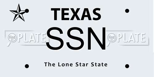 SSN Texas License Plate