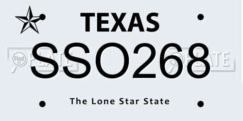SSO268 Texas License Plate