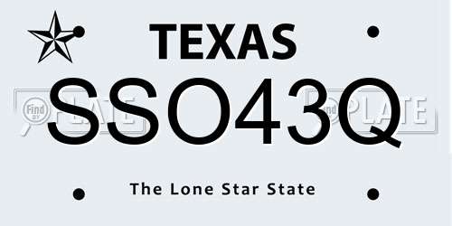 SSO43Q Texas License Plate