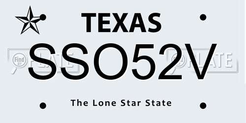 SSO52V Texas License Plate