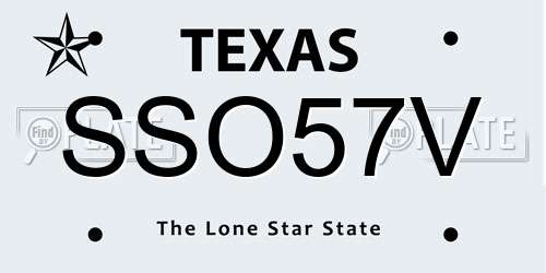 SSO57V Texas License Plate
