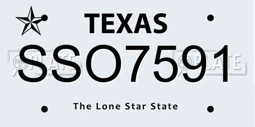 SSO7591 Texas License Plate