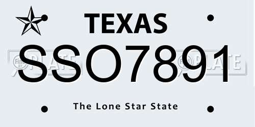 SSO7891 Texas License Plate