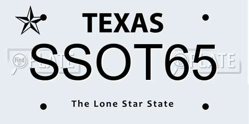 SSOT65 Texas License Plate