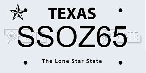 SSOZ65 Texas License Plate