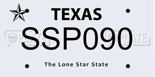 SSP090 Texas License Plate