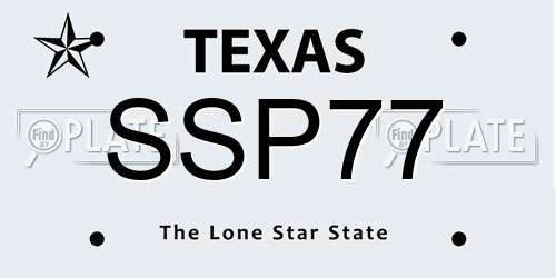 SSP77 Texas License Plate