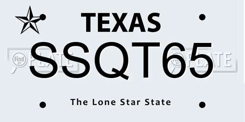 SSQT65 Texas License Plate