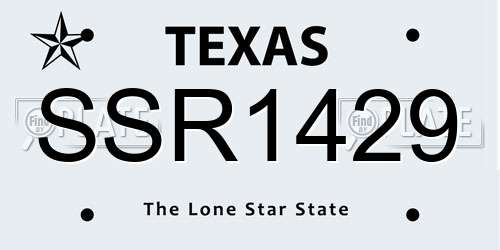 SSR1429 Texas License Plate