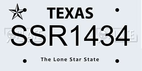 SSR1434 Texas License Plate