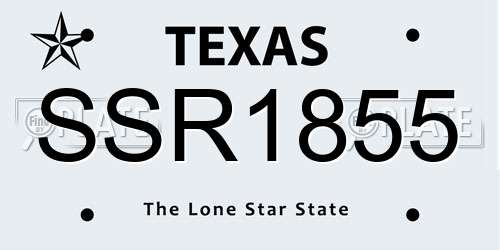 SSR1855 Texas License Plate