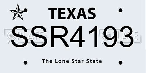 SSR4193 Texas License Plate