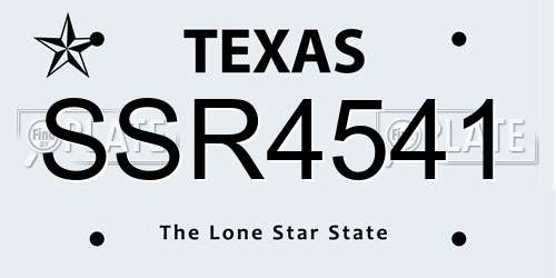 SSR4541 Texas License Plate
