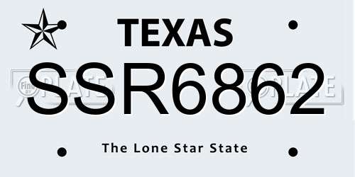 SSR6862 Texas License Plate