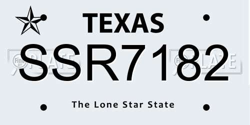 SSR7182 Texas License Plate