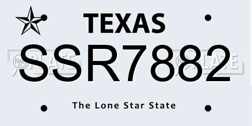 SSR7882 Texas License Plate