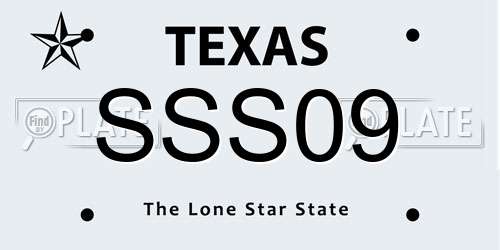 SSS09 Texas License Plate