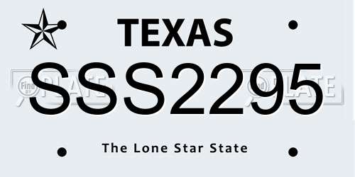 SSS2295 Texas License Plate