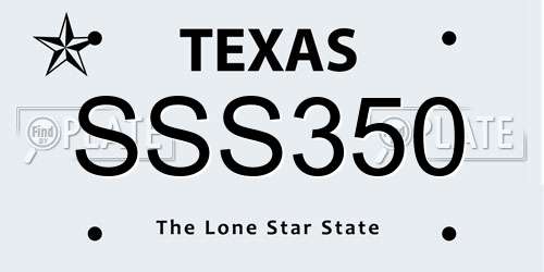 SSS350 Texas License Plate