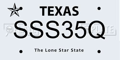 SSS35Q Texas License Plate
